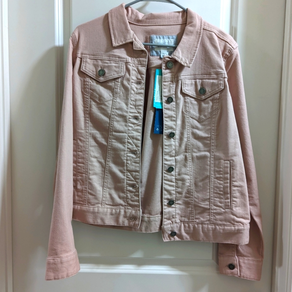 NWT - Pastel Pink Stretch Jean Jacket - L Large Stitch Fix Market Spruce